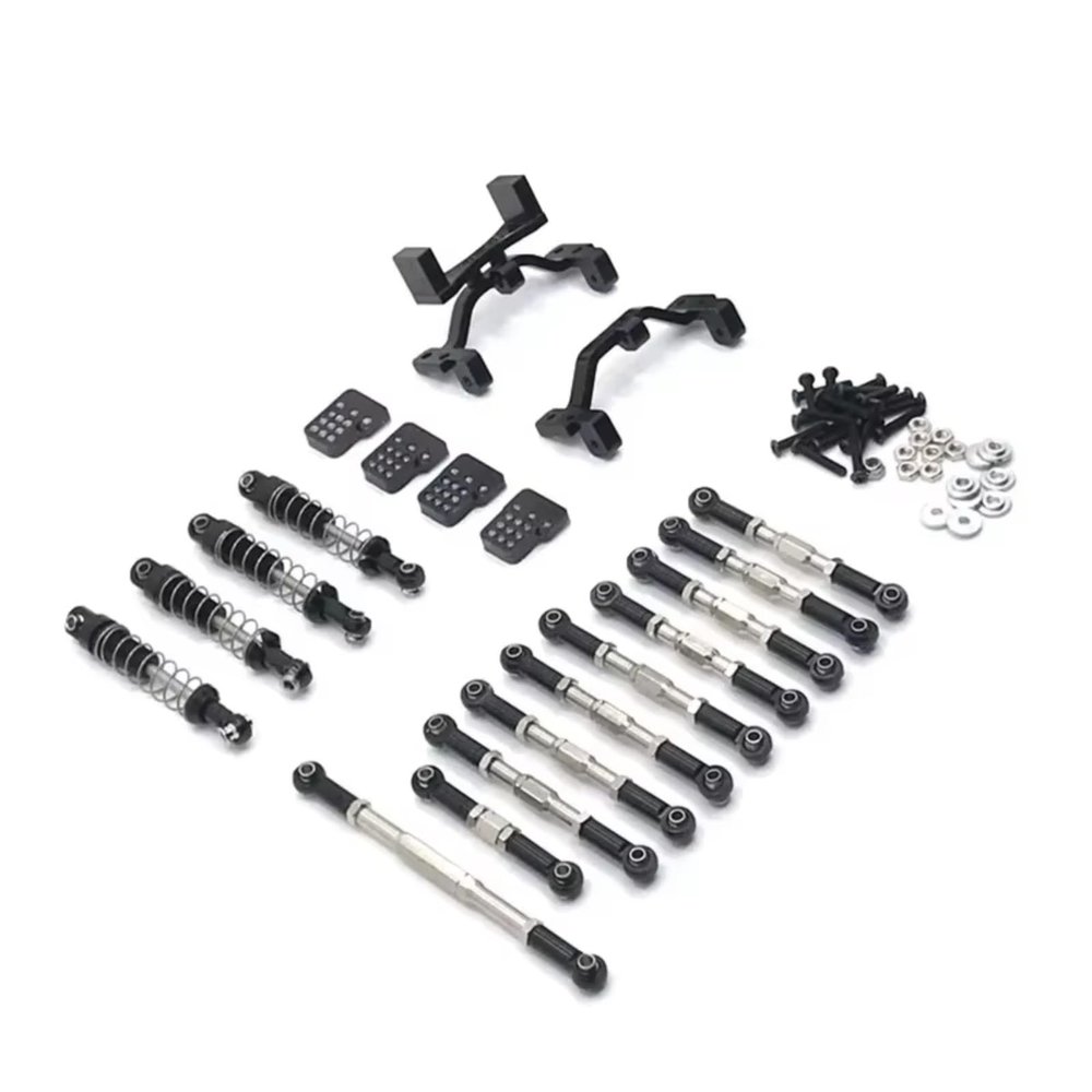 Rc Cars Upgrade Parts For WPL 1/16 C14 C24 C34 B14 B24 For Henglong Remote Control Car Metal Upgrade Parts And Modification Accessories RC Truck(Black)