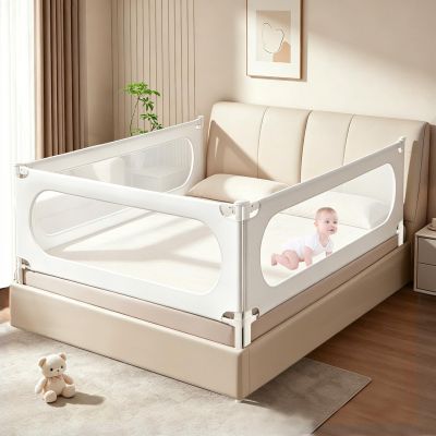 G TALECO GEAR 1 Piece Bed Rail for Toddlers, Bed Rails for King Bed, Double Lock Kids Bed Guard with Seamless Fit, Single-Side Lifting Design, Breathable Mesh & Thick Padded Cover (78.7 Inch)
