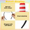 2 Pcs Cat Headband with Red and White Striped Hat Dr Suess Hat The Book Character Costume 100 Days of School Costume for Girls Women Men Halloween Cute Headwear Halloween Party Cosplay Accessories view 4