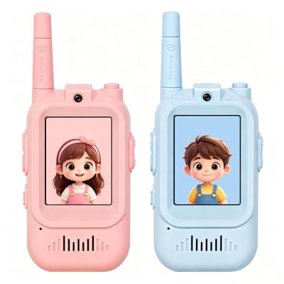 HUACAM Children's Video interphone, Equipped with a Camera, Suitable for Boys and Girls Aged 3-12, 650mAh Rechargeable, Long-Distance Communication, high-Definition Screen, 2-piece Set