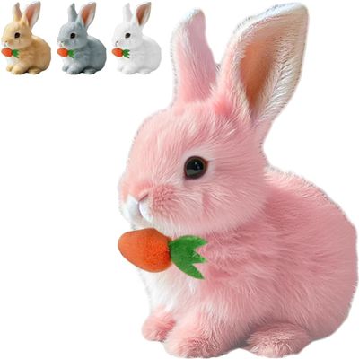 GOJXDNE Easter Basket Stuffer Realistic Bunny Toy, 2026 New Easter Bunny Toy, Bunny Toys Educational Interactive Toys Bunnies Handmade Hopping Realistic Bunny Toy Can Walk and Talk (Pink)