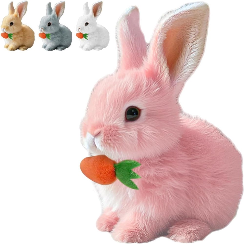 GOJXDNE Easter Basket Stuffer Realistic Bunny Toy, 2026 New Easter Bunny Toy, Bunny Toys Educational Interactive Toys Bunnies Handmade Hopping Realistic Bunny Toy Can Walk and Talk (Pink)