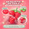 Strawberry Squishy, Realistic Strawberry Stress Ball, Squeezable Toy Fruit Ball,Party Favor Slow Rise Pressure Release Toy Adults view 3