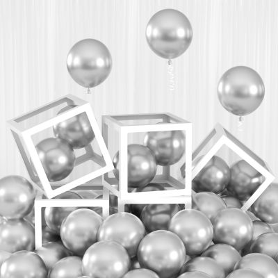 100pcs Small Metallic Silver Balloons 5 Inch, 5 Mini Chrome Silver Latex Party Balloons Filler for 2026 Graduation Wedding Retirement Anniversary Party Decorations