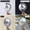 100pcs Small Metallic Silver Balloons 5 Inch, 5 Mini Chrome Silver Latex Party Balloons Filler for 2026 Graduation Wedding Retirement Anniversary Party Decorations view 3