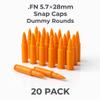 TechStudio3D FN 5.728mm Snap Caps Dummy Rounds for Dry Fire Training Compatible with FN 5.728mm Firearms 5/10/20 Pack (20 Pack) view 2