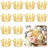 12PCS Mini Crown Cake Topper, Pearl Tiara, Gold Princess Crown, Tiny Queen Tiara Cupcake Topper for Flower Bouquets, Wedding, Birthday, Baby Shower, Party Decor, Bridal, Royal Themed Decor view 1