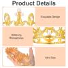 12PCS Mini Crown Cake Topper, Pearl Tiara, Gold Princess Crown, Tiny Queen Tiara Cupcake Topper for Flower Bouquets, Wedding, Birthday, Baby Shower, Party Decor, Bridal, Royal Themed Decor view 3