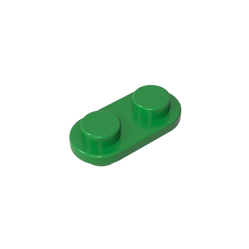 XYEIUGO Gobricks GDS-90292 1x2 Rounded Double-Sided Piece, Green, 50 pcs