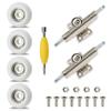 Ylutex 7 Pieces POM Round White Fingerboard-Wheels Size 7.3mm*4.5mm Tool Set with 1 Screwdrivers 2 Alloy axles view 1