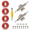 Ylutex 7 Pieces POM Red Fingerboard-Wheels Size 7.3mm*4.5mm Tool Set with 1 Screwdrivers 2 Alloy axles view 1