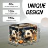 DISUOFEART Trading Card Storage Box, Holds 100+ for MTG Cards, PU Leather with Magnetic Closure, Badger in Starry Flower Garden Durable Deck Box for Magic the Gathering, Trading Card Games view 3