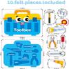 HOOJOJO Felt Matching Games Set Montessori Games Sorting and Matching Activities Suitcase Vegetable Basket Toolbox Medicine Box School Bag Theme (Tool Box Theme) view 3