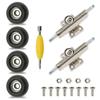 Ylutex 7 Pieces POM Round Black Fingerboard-Wheels Size 7.3mm*4.5mm Tool Set with 1 Screwdrivers 2 Alloy axles view 1