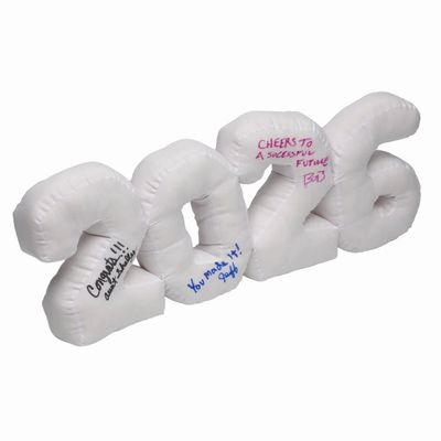 24" x 8" Class of 2026 Autograph Polyester White Stuffed Pillow