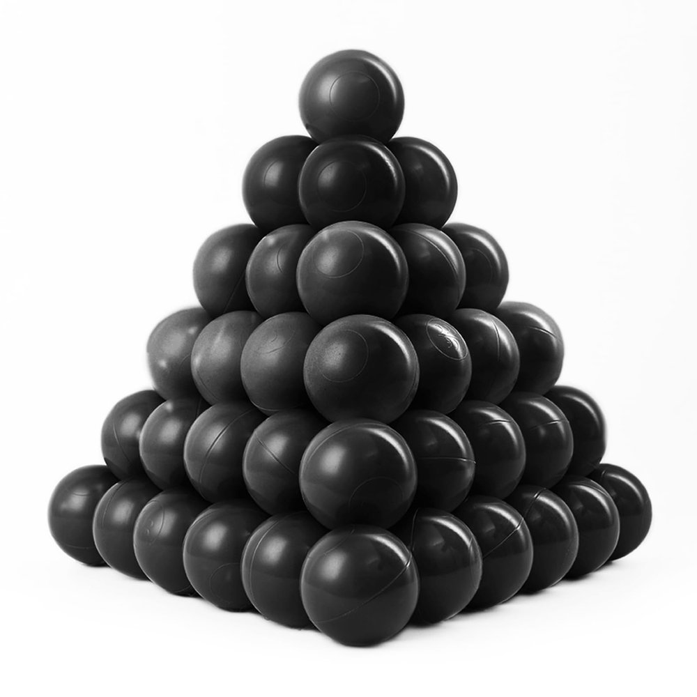 170pk Crush-Proof Black Pit Balls for Playpen, Ball Pit & Party Decor