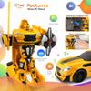 Family Smiles RC Transforming Robot Car for Kids Remote Control Toy Gift Boys 8-13 Yellow view 3