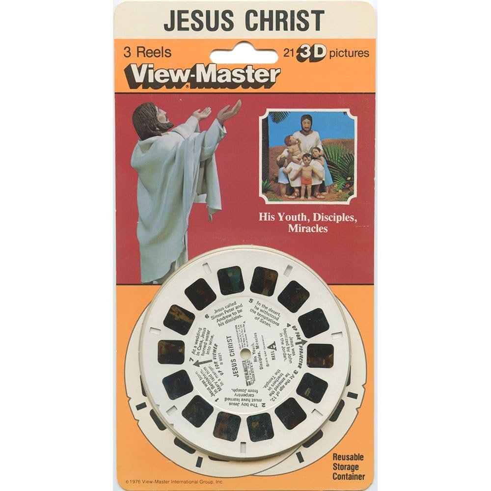 3Dstereo Jesus Christ - His Youth, Disciples, Miracles - Bible Story - Compatible to View-Master - 3 Reel Set on Card - NEW