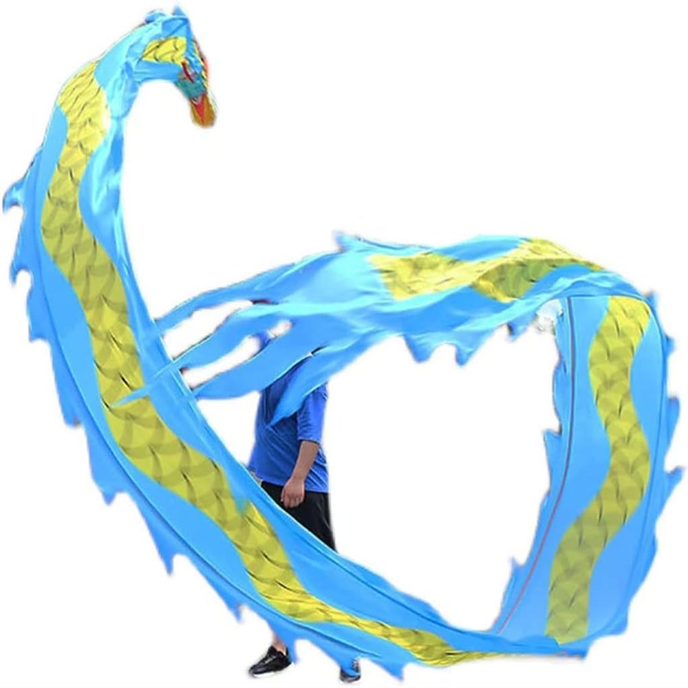 9FjB4sL 3D Colorful Dragon Dance Silk Practice Ribbon Single Printed Dragon Dance Ribbon Square Dance Fitness Dragon Dance Exercise(6m/20ft)