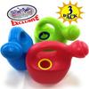 Matty's Toy Stop Plastic Watering Cans for Kids 7 Inch Colorful Garden Watering Can Set Small Outdoor Gardening Toy for Children, Yard Play & Plant Watering (3 Pack) view 3