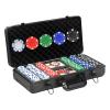 SODFAS Texas Hold'em Poker Chip Set 300 Blank Poker Chips with High-end Aluminum Travel Case 11.5 Gram Casino Poker Chips 2 Decks of Cards for Texas Holdem Blackjack (300 Blank Chips) view 1