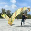 9FjB4sL Colourful Dragon Dance Silk Staff Dragon Dance Ribbon Elderly Adult Youth Spiral Practice Ribbon(Yellow,8m/26ft) view 2