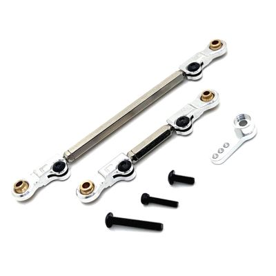 Rc Toys Repair Parts For Hyper GO For MJX H12Y + OP For Buggy Steering Rod Servo Arm Accessories Metal Upgrade Parts Rc Model Crawler Car Truck(Silver)