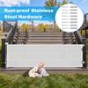 108" Wide Weatherproof Outdoor Retractable Baby Gates Extra Wide with Rust-Proof Stainless Steel Hardware& Waterproof Mesh, Reinforced 9 Ft Extra Long Retractable Dog Gate to Prevent Crawling Through view 3