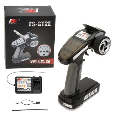 Flysky Flysky FS-GT2E Transmitter, AFHDS 2A 2.4GHz 2CH Radio System with 3CH FS-A3 Receiver, Adjustable Steering Dual-Rate, Simple Binding, for RC Car Boat