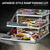 1:64 Die-Cast Car Display Case. Open-air Parking lot Scene with ramp Structure. Car Model Display Stand, Suitable for Hot Wheels Vehicles. (Gray) view 3