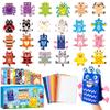 WATINC Paper Hand Puppet Making Kit - 24 Characters Paper Craft Kit with DIY Unicorn, Monsters & Animals, Art Project for Storytelling Role Play, Party Favor & Gift view 1