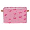 WNRRNW Rectangular Storage Bins Pink Hearts And Diamonds Collapsible Fabric Storage Basket Organizer with Handles for Nursery Bedroom Bathroom view 1