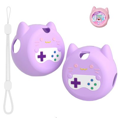 Silicone Protective Case Compatible with Punirunes 4th Gen, Shockproof & Waterproof Cover with Lanyard (Purple)