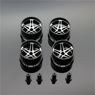 For Tamiya For Mini 4WD Colored Wheel W/Aluminum Disc L005 Middle Diameter Lightweight Wheels Self-made Parts RC Car Toys Parts(Black)