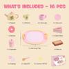 Wooden Tea Party Set for Girls, 16 Pcs Pink Pretend Play Tea Set view 4