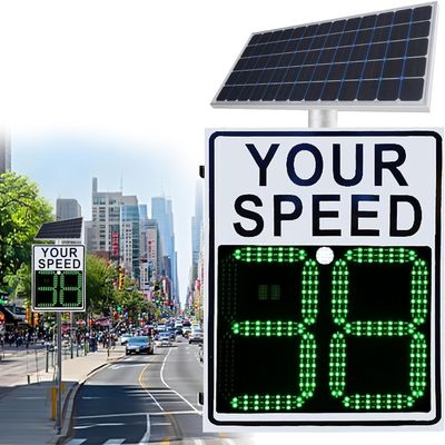 Solar-Powered LED Speed Limit Sign with Radar, 20"x27"/24"x35" Speed Detection Display for Neighborhoods, Solar Radar Speed Feedback Sign for Traffic Safety