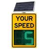 Solar-Powered LED Radar Speed Display Sign - Durable Aluminum Traffic Feedback Warning Board, 23.62"x35.43" Road Safety Alert, Speed Monitoring Device for Enhanced Traffic Control view 1