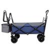 Heavy-Duty Collapsible Wagon with Push Handle, All-Terrain Wheels, and Canopy for Outdoor Transport, Camping, Gardening, and Shopping (Dark Blue + Steel) view 3