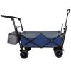 Heavy-Duty Collapsible Wagon with Push Handle, All-Terrain Wheels, and Canopy for Outdoor Transport, Camping, Gardening, and Shopping (Dark Blue + Steel) view 4
