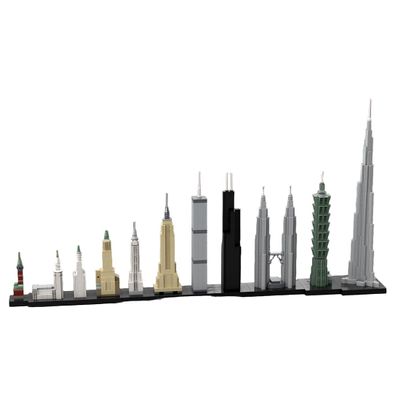 Aetheria Architecture World Skyscrapers Landmark Building Bricks, Modular Building Skyline Street View House Construction Home Deco Collection for Adult, Designed by SPBrix - 1332 Pieces
