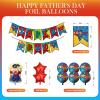 10PCS Fathers Day Super Dad Balloons Kit Fathers Day Balloons Happy fathers day Banner Super Dad Decorations Happy fathers day Decorations for Party 26 Inch Super Hero Balloon view 2
