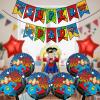 10PCS Fathers Day Super Dad Balloons Kit Fathers Day Balloons Happy fathers day Banner Super Dad Decorations Happy fathers day Decorations for Party 26 Inch Super Hero Balloon view 3