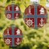 Wind Spinners for Yard Garden, Nautical Sailing Anchor Compass 3D Stainless Steel Round Hanging Spinners Indoor Outdoor Kinetic Yard Art,8 Inch, Lighthouse Star Blue Red view 2