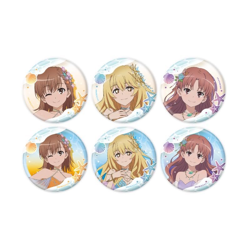 A Certain Science Super Electromagnetic Cannon T 26 Mermaid Dress Ver. (Illustrated Illustration), Can Badge Complete Set, Box of 6