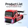 1/87 Scale 2.4G 4WD Full Proportional RC Drift Car, Mini Remote Control Drift Cars with Linked Lights & Simulated Brake Calipers, Ready to Run RC Truck for Adults Hobbyists - Grey view 3