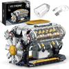 AERFGDE V8 Engine Model Kit That Runs, Build Your Own Mini Visible Car Motor, Physical Science Experiment Building Set for Adults & Teens, STEM Toy Gift Building Blocks Set for 14+, 692Pcs view 1