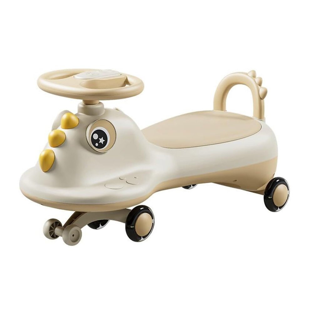 Wiggle Car Sliding Wiggle Car Ride On Push Car with Storage Seat Music Light Anti-Rollover, Toys for Indoor Outdoor(Yellow,Flash Wheel)