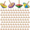 DoubleFill 100 Pcs Bulk Back to School Student Gifts, DIY Unfinished Wooden Spinning Tops for Kids Back to School Craft Kit Teacher to Student Gifts Art Supplies for Classroom Activities Party Favor view 1