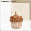 Tressify Crossbody Bag, Acorn Basket Hand Woven Rattan, Brown 3.9 X 2.8 In, Photography Prop For Youngsters, Decorative Woven Bag view 2
