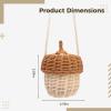 Tressify Crossbody Bag, Acorn Basket Hand Woven Rattan, Brown 3.9 X 2.8 In, Photography Prop For Youngsters, Decorative Woven Bag view 3